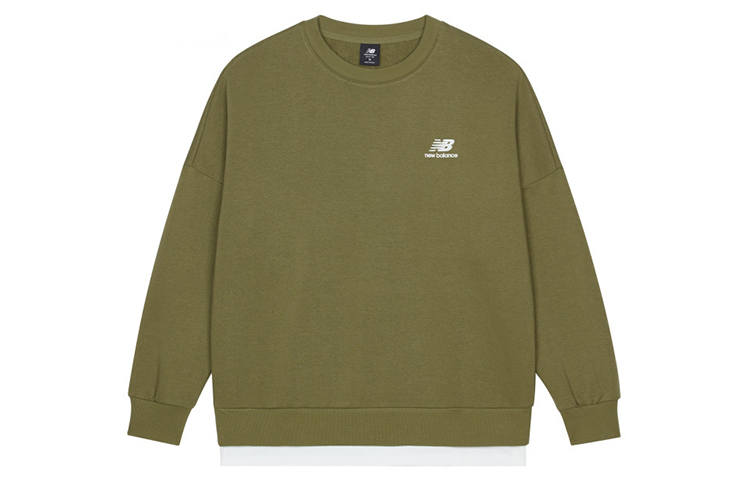 New Balance New Balance Sweatshirts Unisex Olive Green Crew Neck Moderate Regular