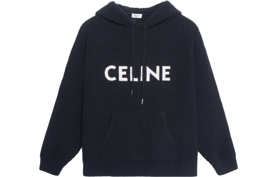 CELINE CELINE Sweatshirts Men's Black Hooded Moderate Regular