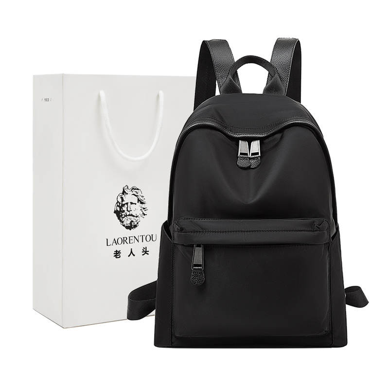 LAORENTOU Cow Leather Backpack Regular Women's Black