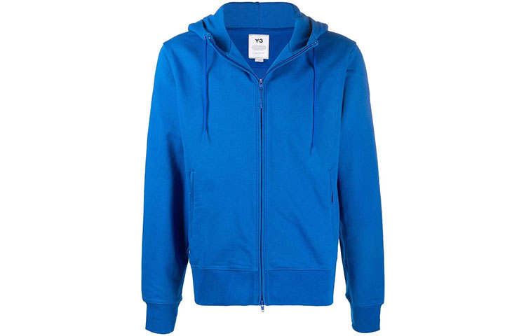 Y-3 Y 3 Sweatshirts Men's Blue Hooded Non Detachable Moderate Cardigan