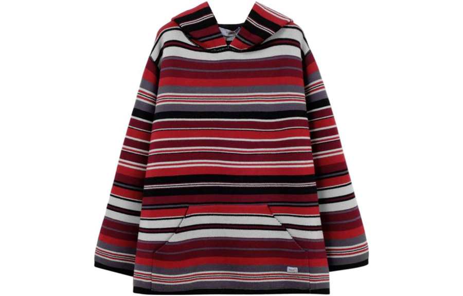 F426 Sweatshirts Unisex Red White Stripes Hooded Moderate Other