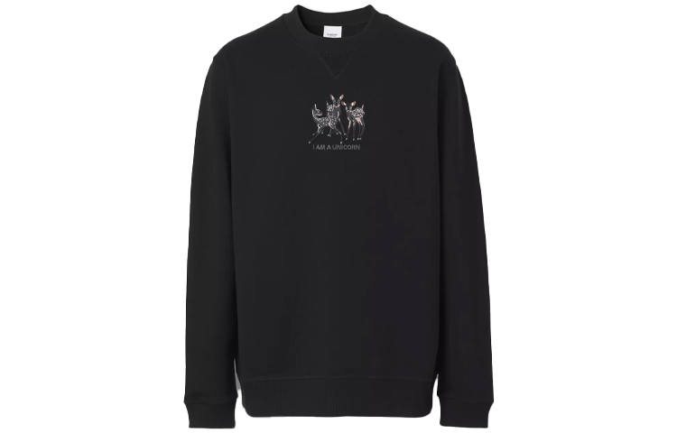 Burberry Deer Embroidered Cotton Sweatshirt