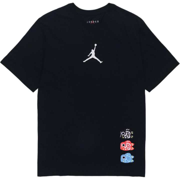 Jordan Jordan T Shirts Unisex Black Crew Neck Moderate