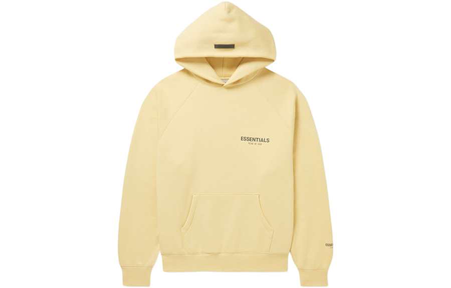 Fear Of God Essentials SS22 Blend Jersey Hoodie Cream/Garden Glov Pullover Hooded Fleece Lined American Sweatshirt
