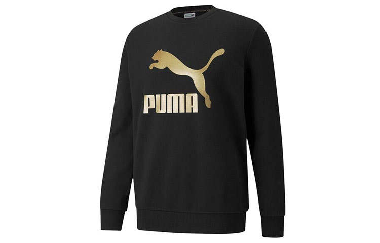 PUMA PUMA Sweatshirts Men's Black Crew Neck Moderate Regular
