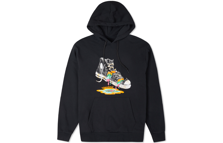 Converse Converse Sweatshirts Unisex Black Hooded Thickened Regular