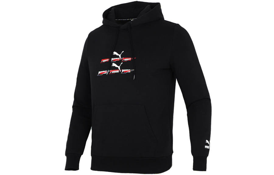 PUMA PUMA ACTIVE Sweatshirts Men's Black Hooded Moderate Regular