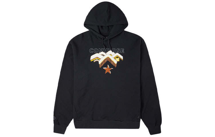 Converse Converse Sweatshirts Men's Black Hooded Thickened Regular