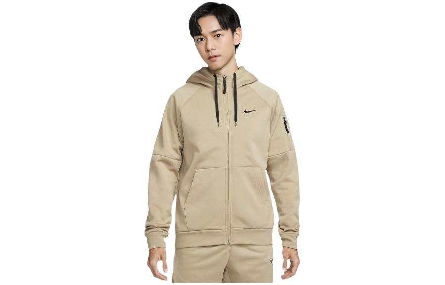 Nike Nike Sweatshirts Men's Khaki Hooded Moderate Cardigan