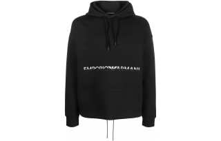 EMPORIO ARMANI 【Zoomed ImageryPrevious Season】logo-embroidered cotton hoodie