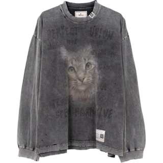 Maison Mihara Yasuhiro Bleached Cat print T shirt