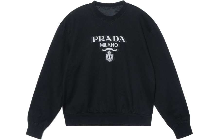 PRADA PRADA Sweatshirts Men's Black Crew Neck Moderate