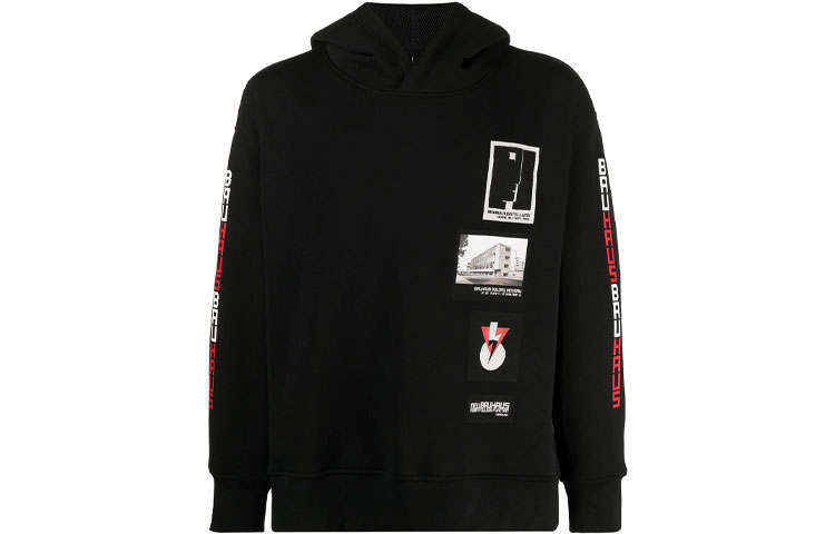 Neil Barrett Sweatshirts Men's Black Hooded Moderate Regular