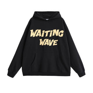 WAITINGWAVE Sweatshirts Unisex Hooded Moderate Regular