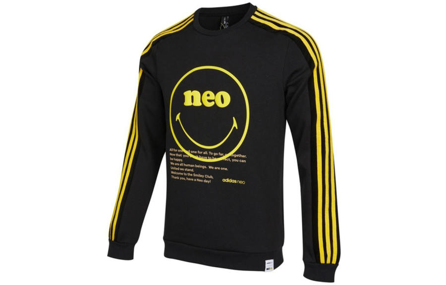 Adidas Neo Sweatshirts Men's Black Crew Neck Moderate Regular