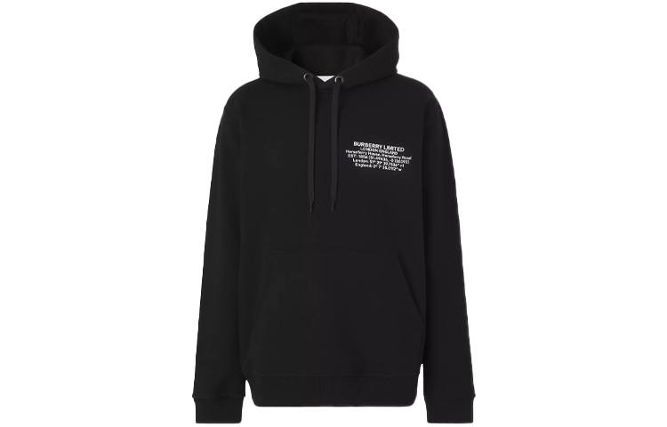 Burberry Location Print Drawstring Hoodie