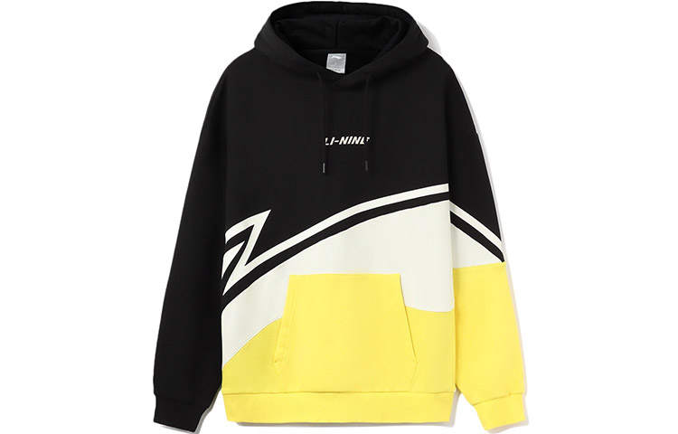 Li-Ning Li Ning Sports Fashion Collection Embroidery Logo Color Block Fleece Lined Thermal Pullover Sweatshirt Unisex