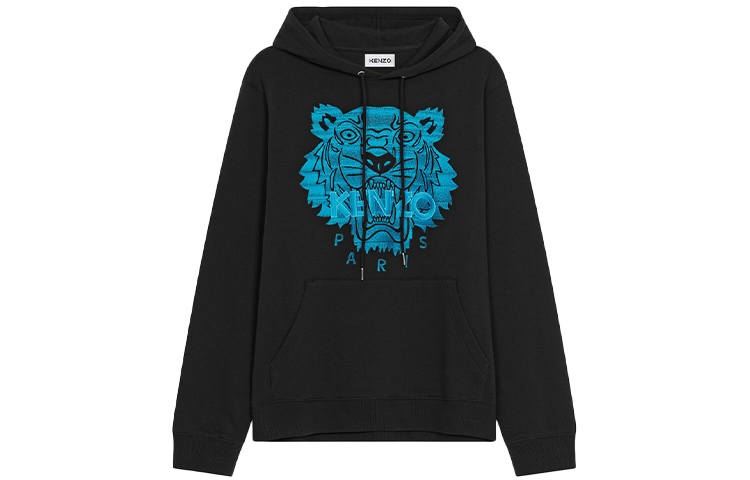 KENZO Sweatshirts Men's Black Hooded Moderate Regular