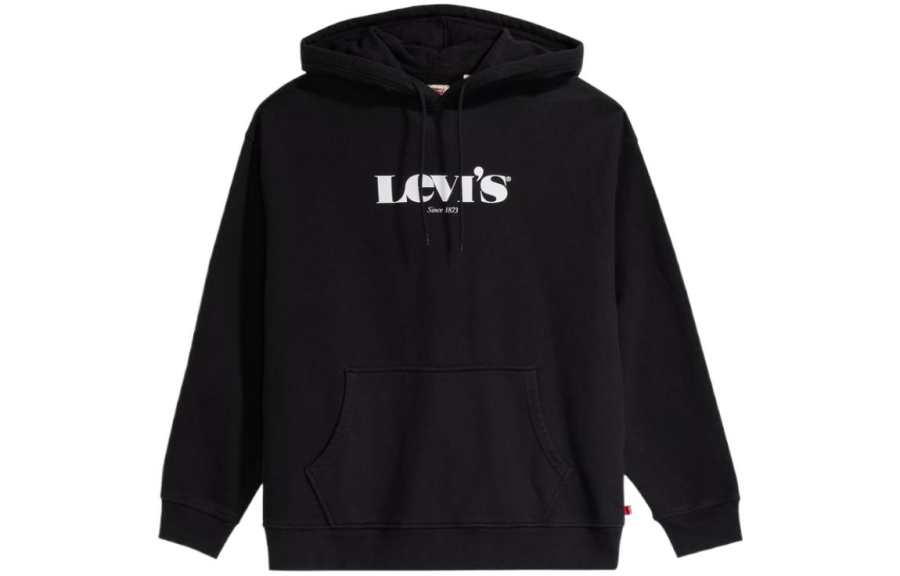 Levis Levis Sweatshirts Men's Black Hooded Thickened Regular