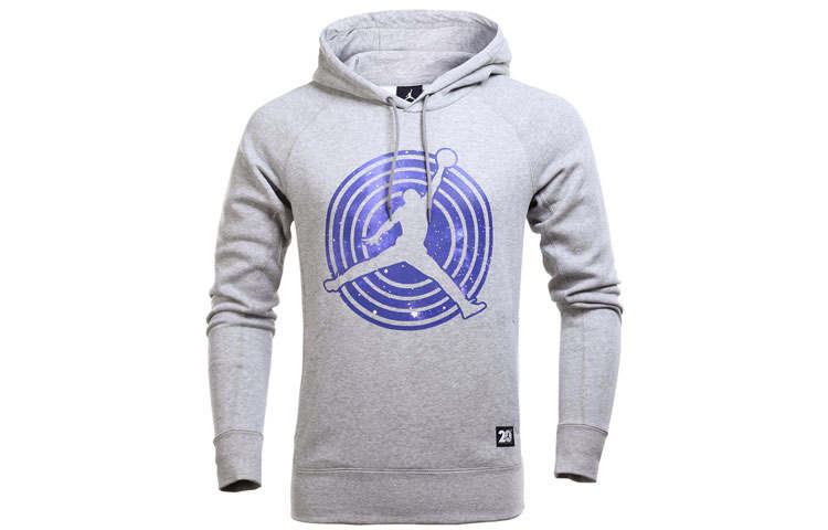 Jordan Jordan Air Jordan 11 Fleece Hoodie Casual Sports Fleece Lined Pullover Sweatshirt Men's Gray