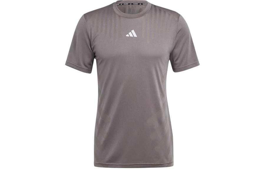 Adidas Adidas T Shirts Men's Gray Crew Neck Moderate Straight Fit
