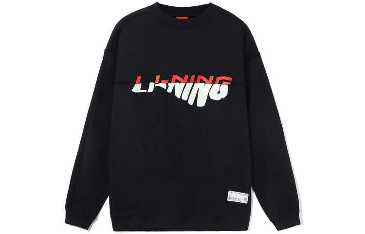 Li-Ning Li Ning Sweatshirts Unisex Black Crew Neck Moderate Regular