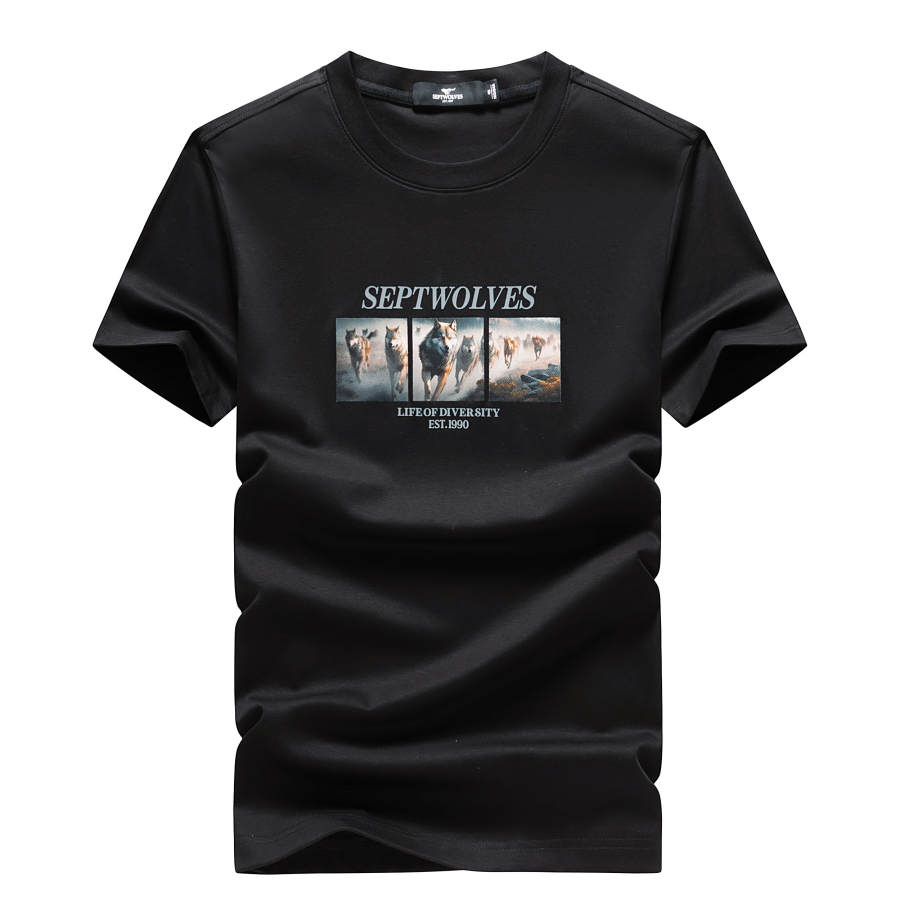 SEPTWOLVES SEPTWOLVES T Shirts Men's Crew Neck Moderate