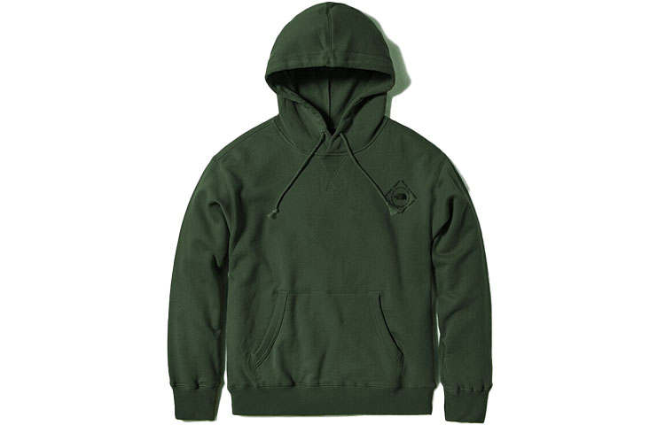 THE NORTH FACE Outdoor Sports Fleece Lined Thermal Print Pullover Sweatshirt Men's Green