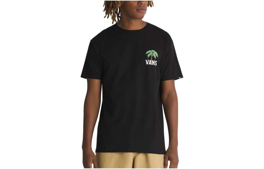Vans Vans Down Time T Shirts Men's Black Crew Neck Moderate