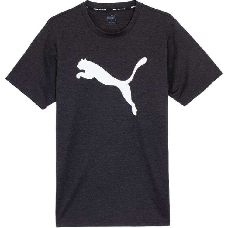 PUMA T Shirts Men's Black Crew Neck Moderate Straight Fit