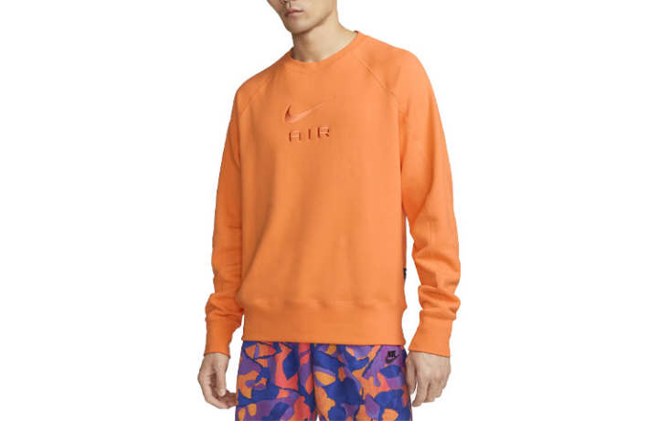 Nike Nike Sweatshirts Men's Orange Crew Neck Moderate Regular