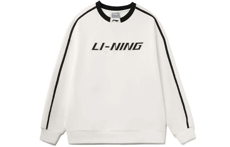 Li-Ning Li Ning Sports Fashion Collection American Vintage Loose Fit Crew Neck Pullover Thermal Fleece Lined Without Hood
