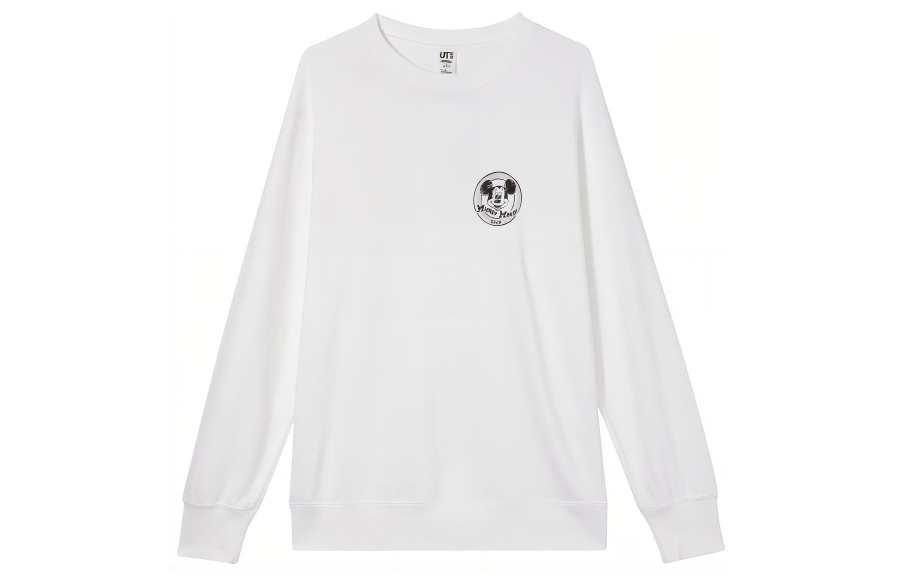UNIQLO Sweatshirts Unisex White Crew Neck Moderate Regular