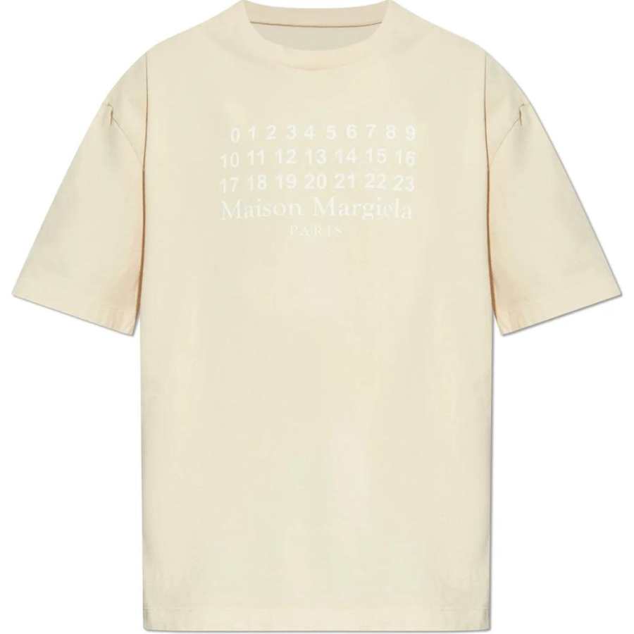 Maison Margiela Numbers Motif Printed Crewneck T Shirt