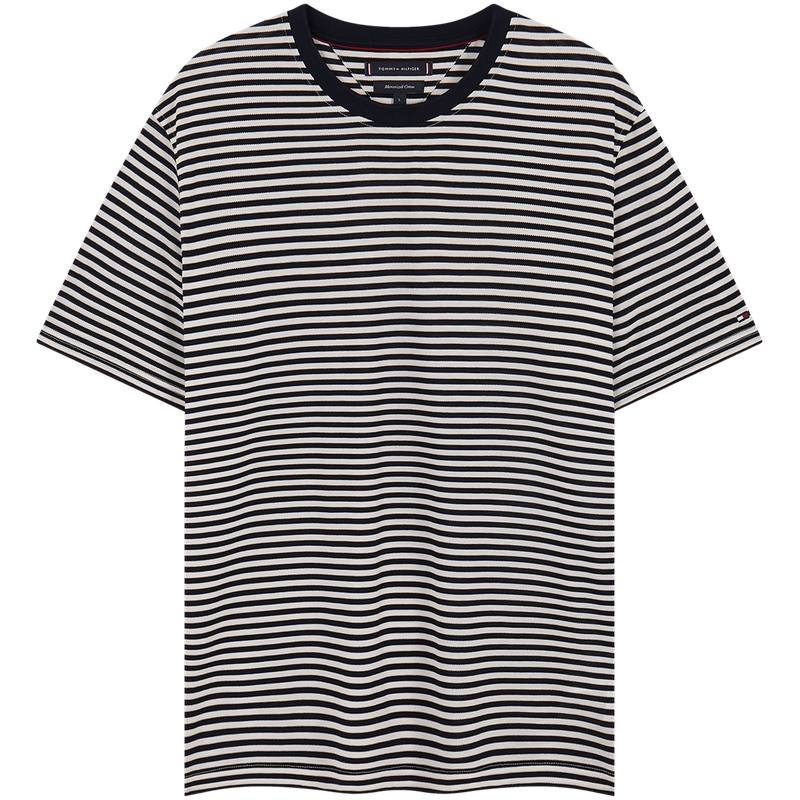 Tommy Hilfiger T Shirt Men's Black White Stripes Z00