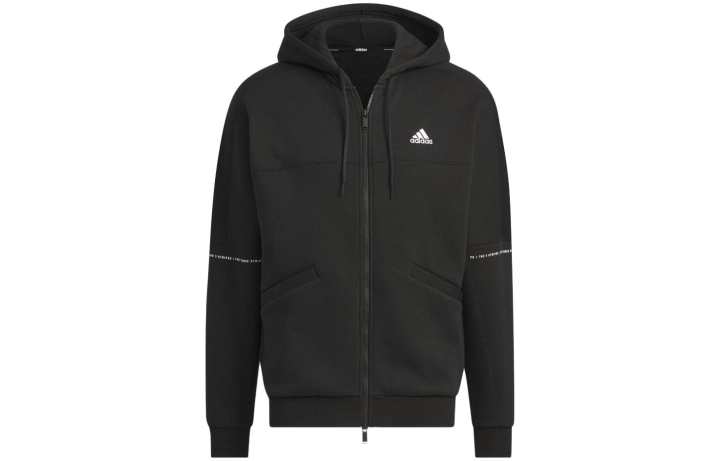Adidas Adidas Sweatshirts Unisex Black Hooded Moderate Cardigan