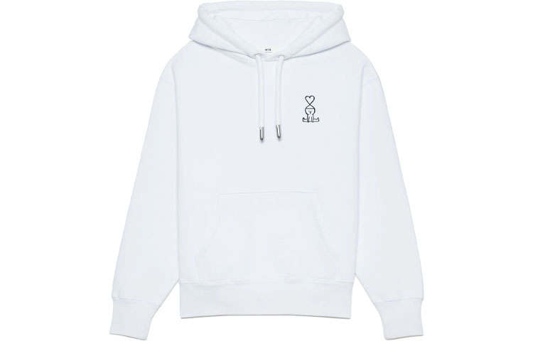 AMIPARIS Sweatshirts Unisex White Hooded Moderate Heavyweight