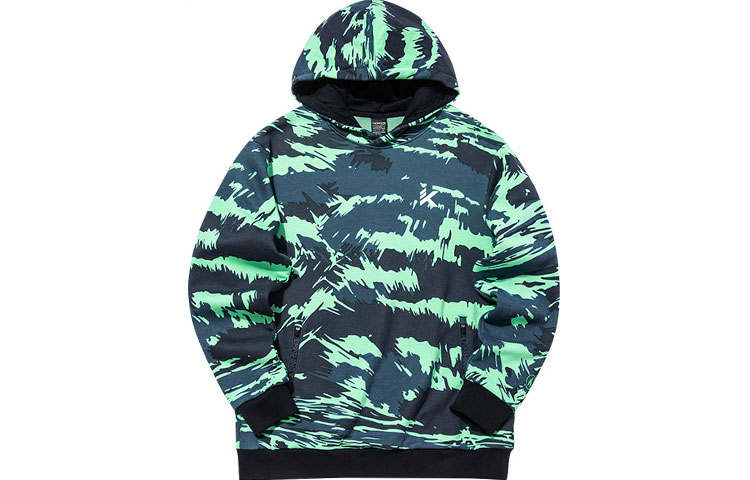 Anta Basketball Collection Camouflage Fleece Lined Thermal Casual Sweatshirt Men's Dome Gray
