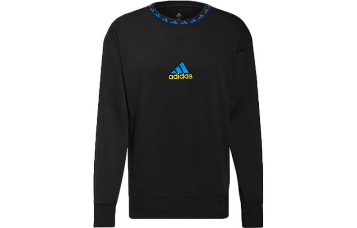 Adidas Adidas Manchester United Sweatshirts Men's Black Crew Neck Moderate Regular