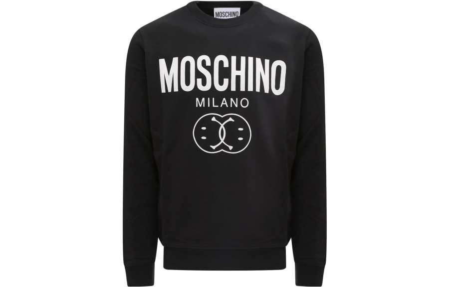 MOSCHINO Sweatshirts Men's Black Crew Neck Moderate