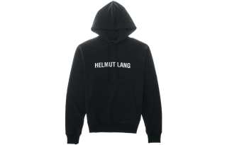 Helmut Lang Logo Printed Drawstring Hoodie