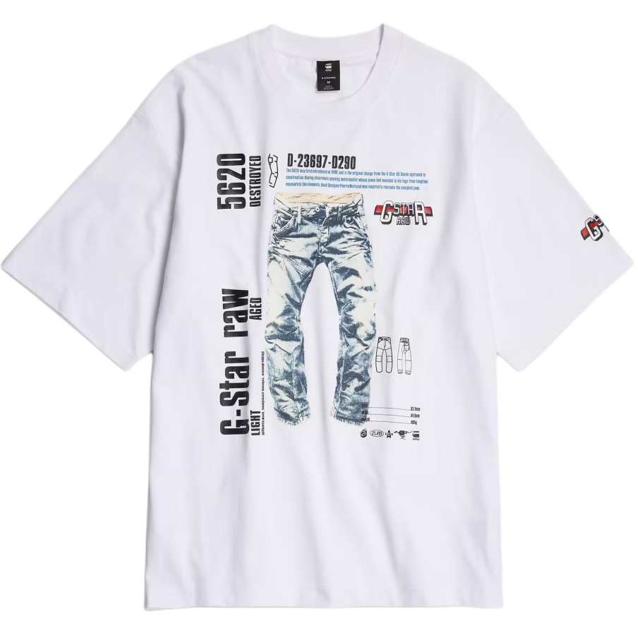 G-STAR RAW G STAR RAW T Shirts Men's White Crew Neck Moderate