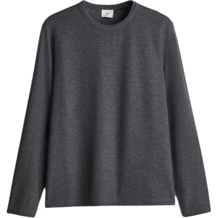 H&M T Shirts Men's Dark Gray Crew Neck Moderate Straight Fit
