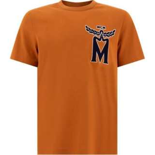 Mcm Logo Embroidered Crewneck T-Shirt