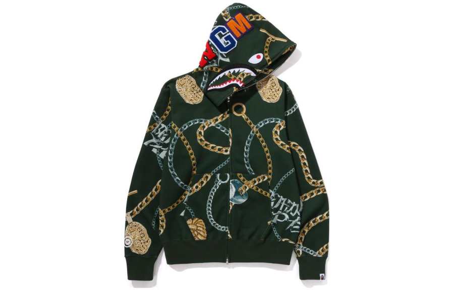 A BATHING APE Bape Jewels Shark Full Zip Hoodie