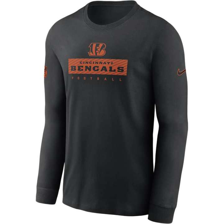 Nike Nike Cincinnati Bengals Sideline Team Issue Men's Nike Dri FIT Nfl Long Sleeve T Shirt