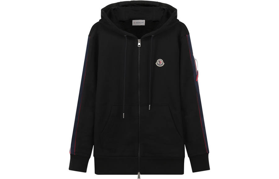 Moncler Moncler Sweatshirts Men's Black Hooded Moderate Regular