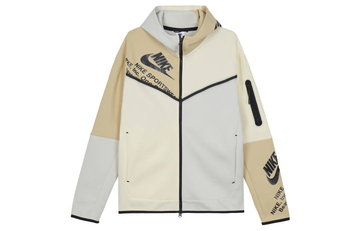 Nike Nike Sportswear Tech Fleece Printed Full-Zip Hoodie Light Bone/Coconut Milk/Sesame/Black