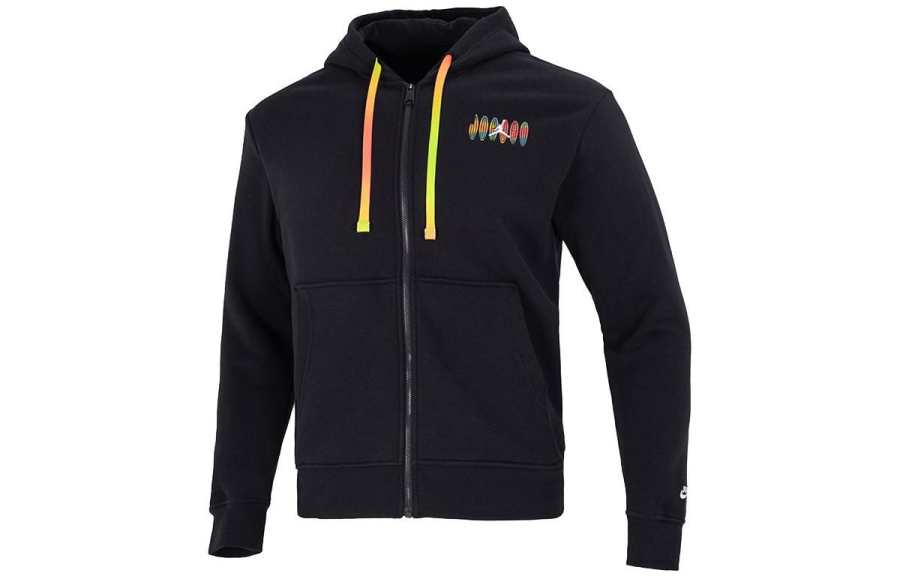 Jordan Jordan Sweatshirts Men's Black Hooded Moderate Cardigan