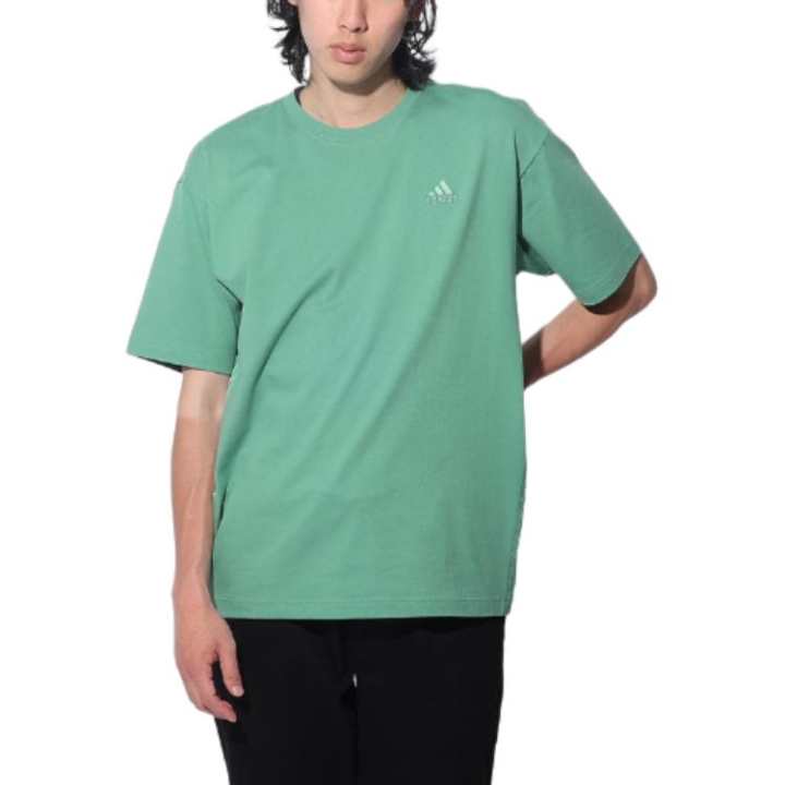 Adidas Adidas T Shirts Unisex Green Crew Neck Moderate Straight Fit